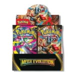 “Mega Evolution Booster Box English Pokémon TCG” “Pokémon TCG Mega Evolution Booster Box packaging” “Official English Mega Evolution Booster Box cards” “Collectible Pokémon Mega Evolution Booster set”