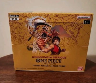 alt="Kingdoms of Intrigue Booster Box OP-04 English One Piece Card Game" alt="OP-04 Kingdoms of Intrigue Booster Box Sealed" alt="One Piece Card Game Kingdoms of Intrigue English Booster Box"